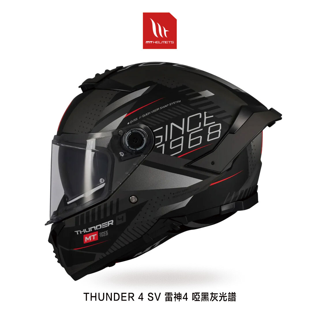 MT THUNDER 4 SV 雷神4 啞黑灰光譜 彩繪 全罩安全帽