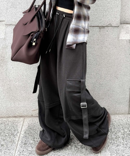 日本🇯🇵連線 Classical Elf x Marina 聯名 抽繩抓絨內襯運動工裝褲 寬褲 工裝褲 棉褲 休閒 3色(任買兩件711免運)/預購