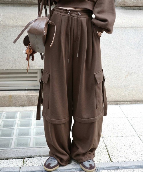 日本🇯🇵連線 Classical Elf x Marina 聯名 抽繩抓絨內襯運動工裝褲 寬褲 工裝褲 棉褲 休閒 3色(任買兩件711免運)/預購