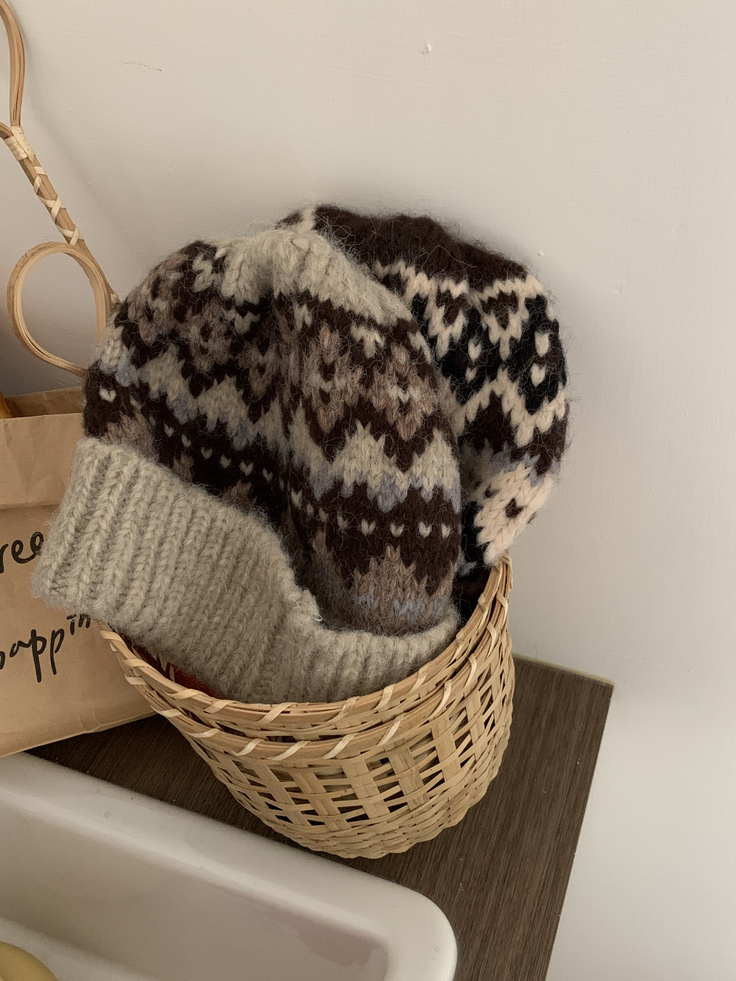 Q26(設計品牌)/聖誕氛圍 提花毛帽