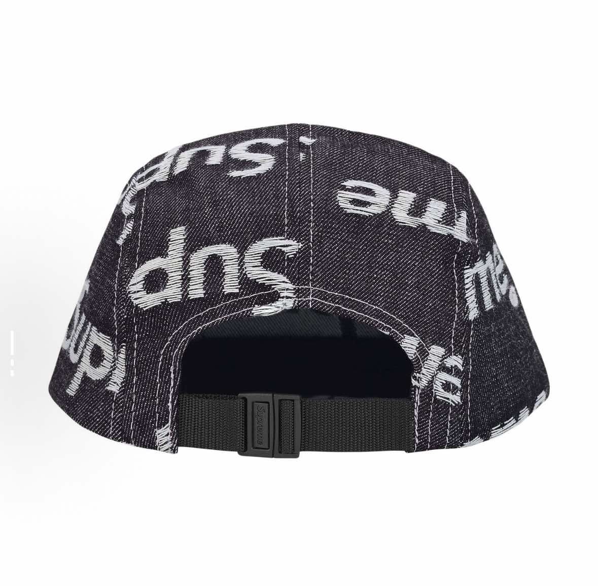 Supreme FW25 五分割帽 牛仔迷彩/牛仔全黑 Week 10 Jacquard Logos Denim Camp Cap FW25H116