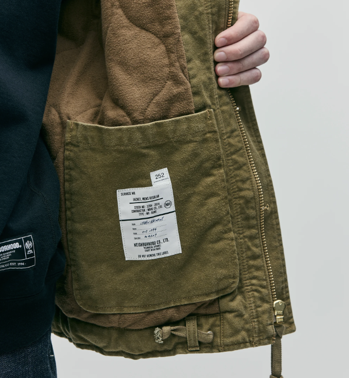 NEIGHBORHOOD FW25 N-1 DECK JACKET | (BLACK / KHAKI)