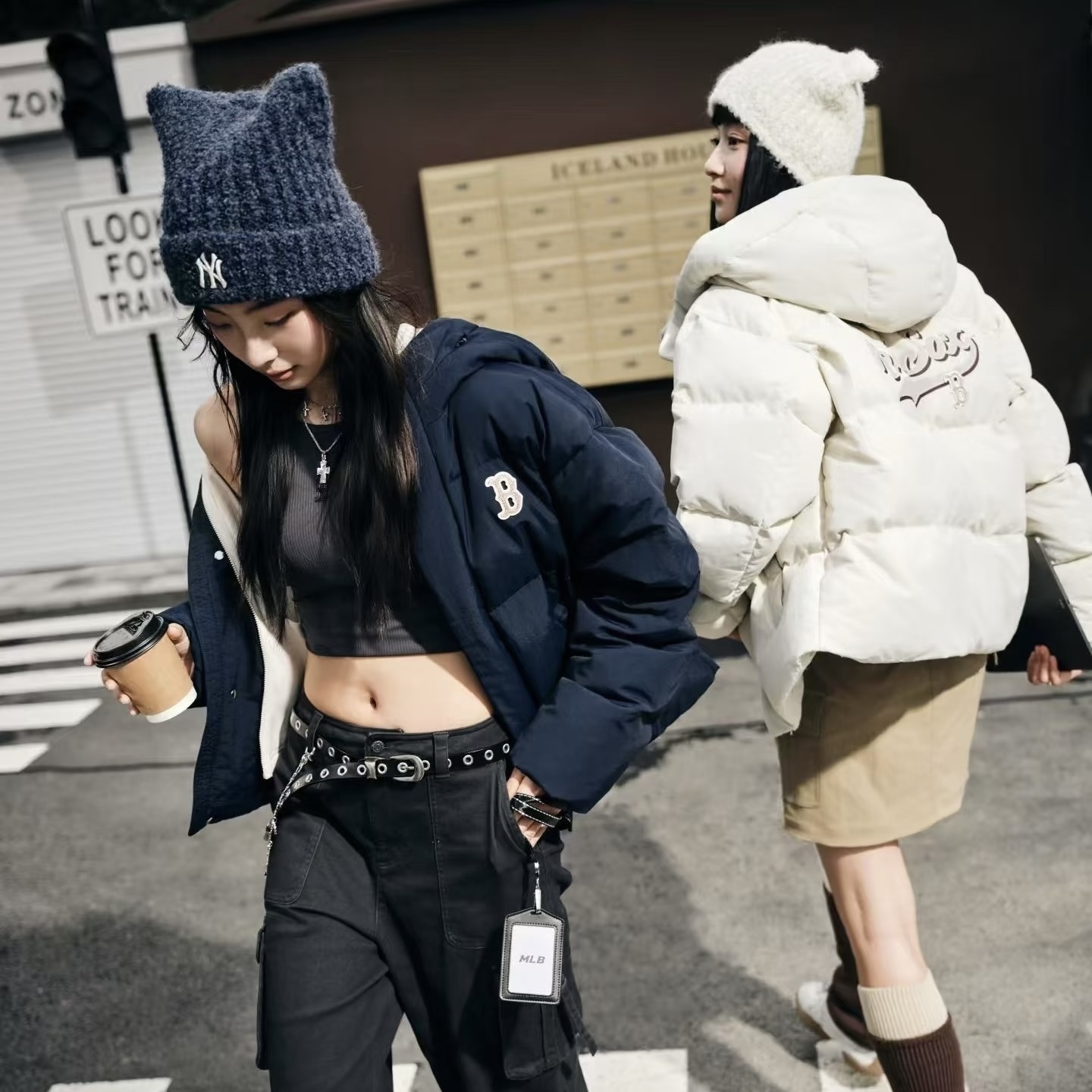 MLB X KARINA 柳智敏 貓耳帽 NY 紐約洋基隊 韓國限定 卡寶同款 針織毛帽