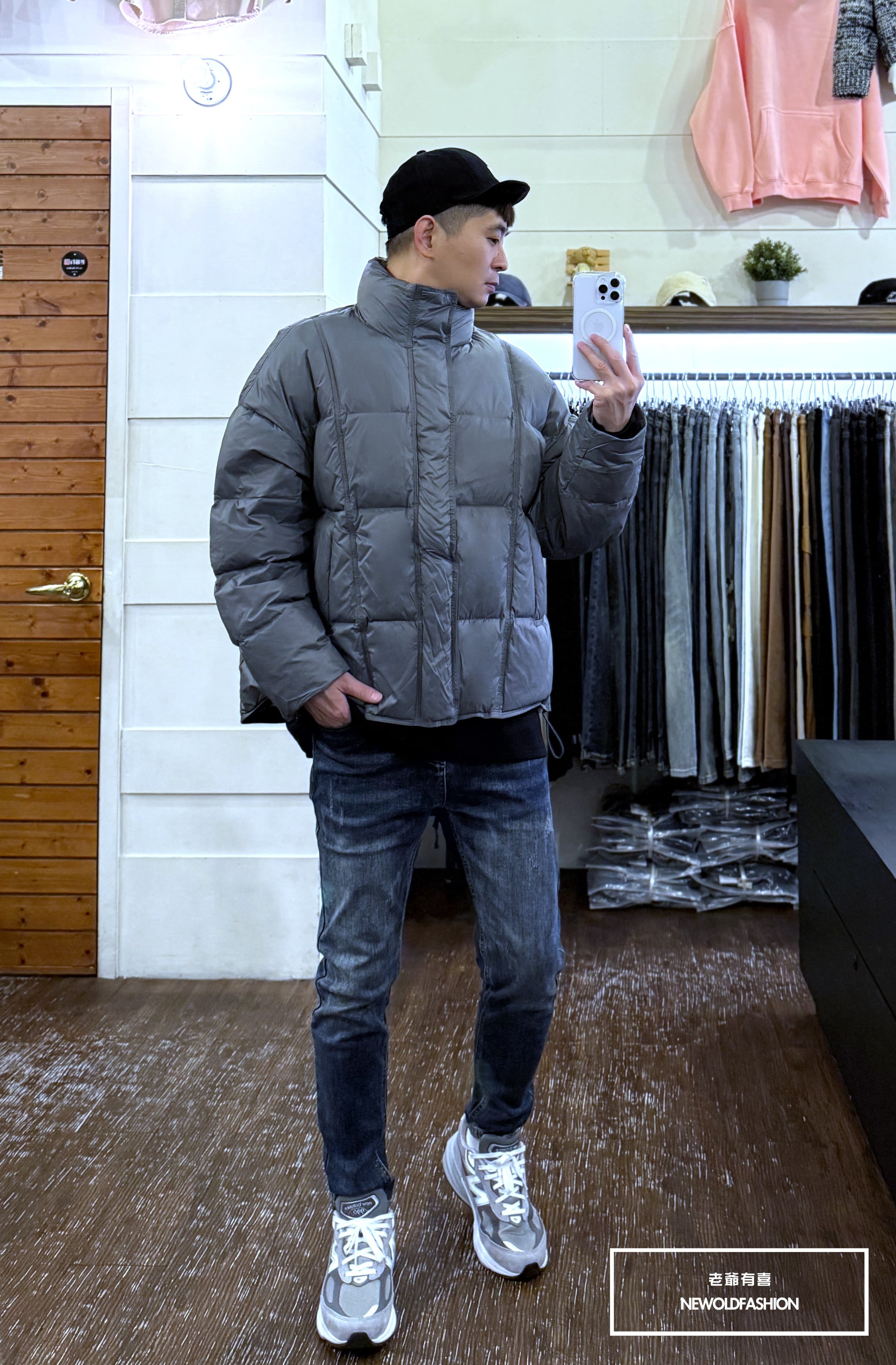 『新品上市』重磅車線立領素面羽絨外套(NOF25103329)-深灰