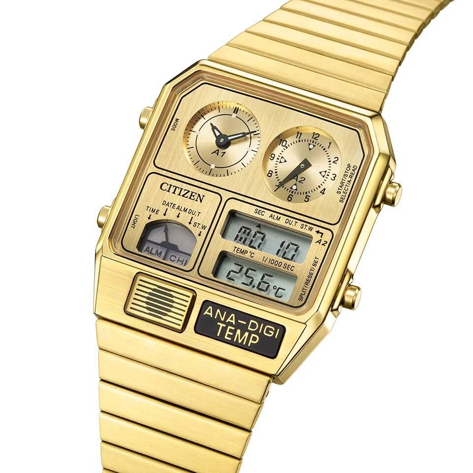 Citizen Ana Digi Temp 金屬面 復古 80年代 雙顯溫度 跳字錶 JG2103-56P