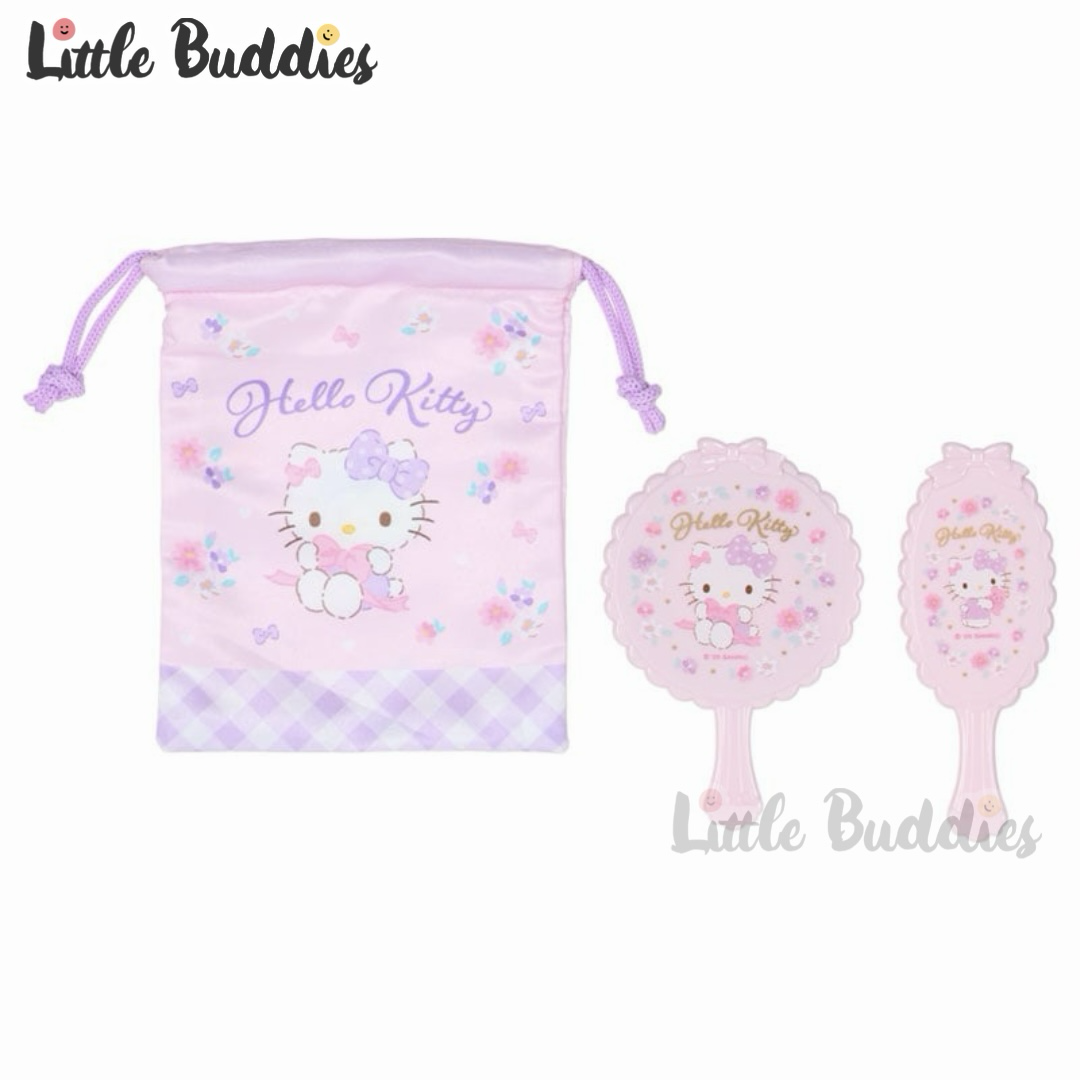 日本 Sanrio 束繩袋連鏡梳套裝