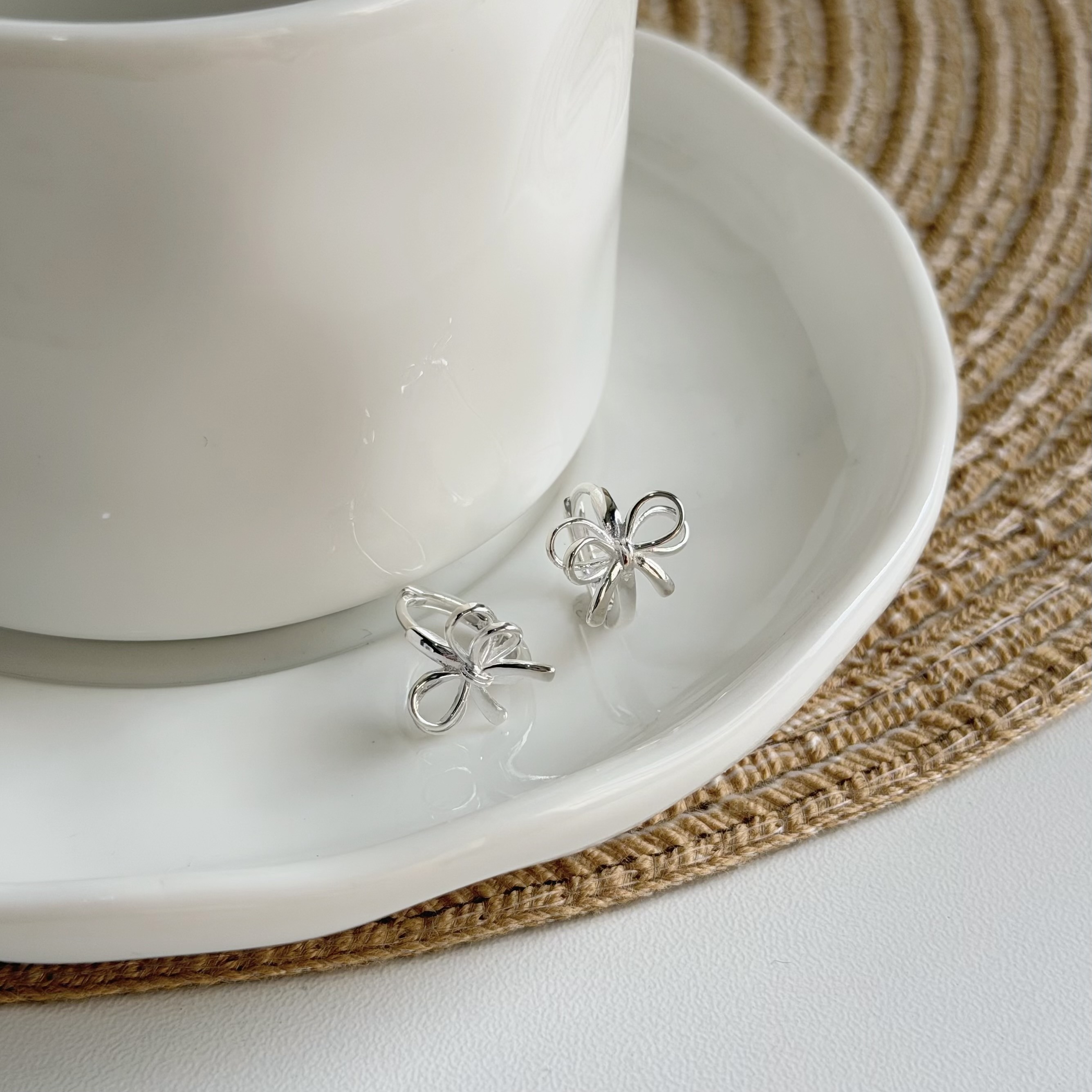 B32雙層蝴蝶結純銀易扣