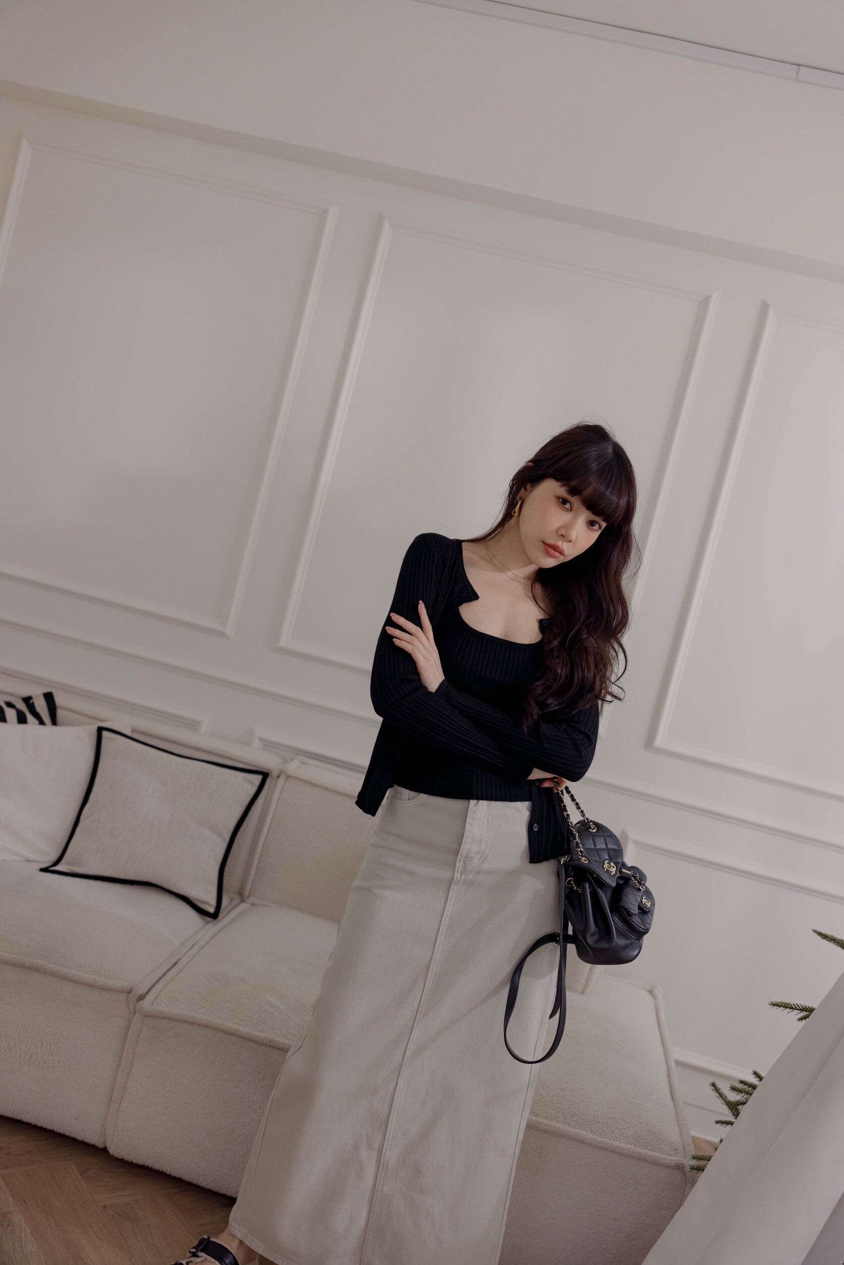 (現貨)#AE69 坑條1+1背心外套(米/灰/黑)