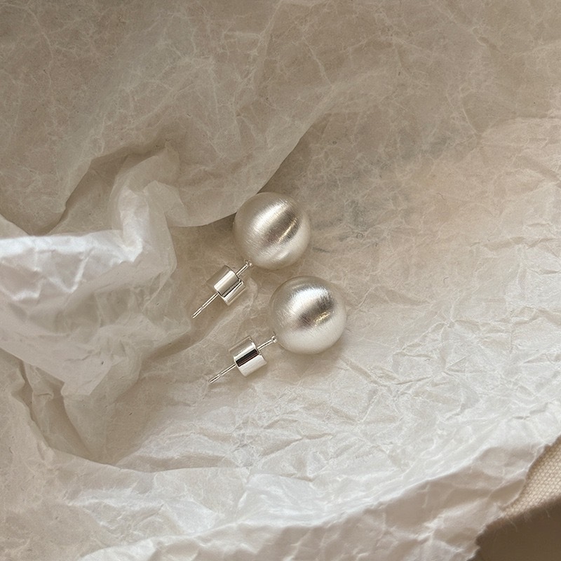 No.9036 拉絲金屬耳釘 尺寸12mm