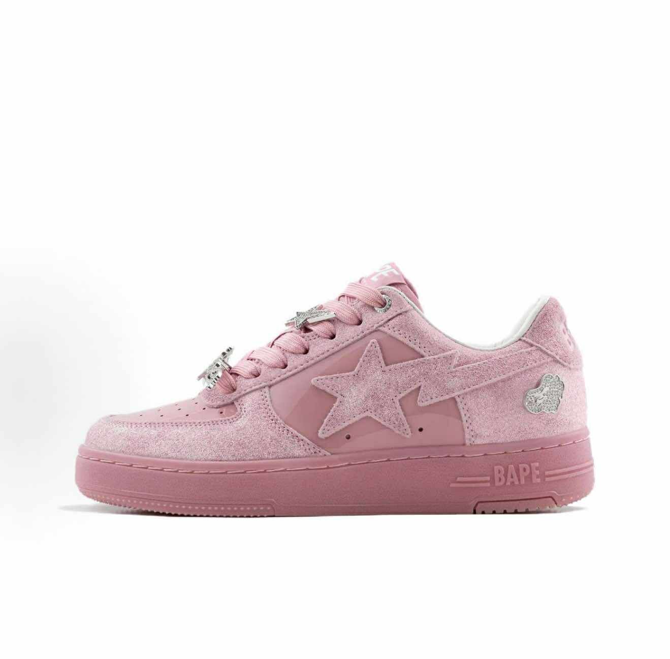 Bape 粉 亮片牛皮 漆皮 STA LADIES #1 板鞋 休閒鞋0ZXSHW319912P