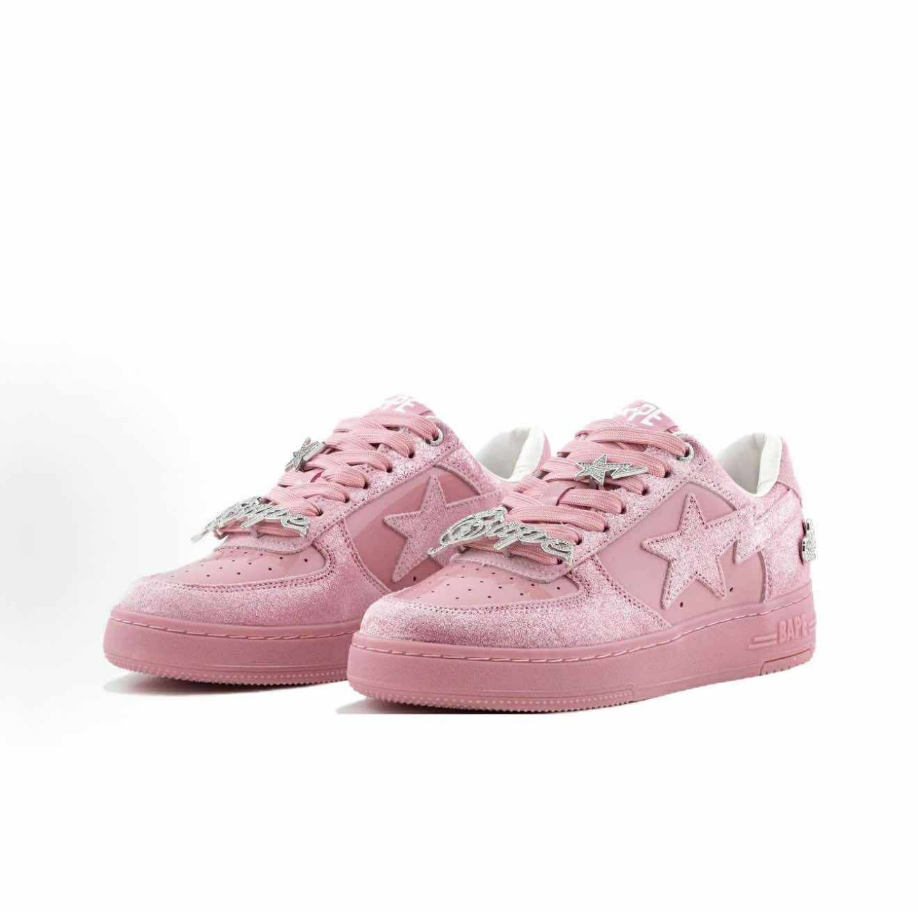 Bape 粉 亮片牛皮 漆皮 STA LADIES #1 板鞋 休閒鞋0ZXSHW319912P