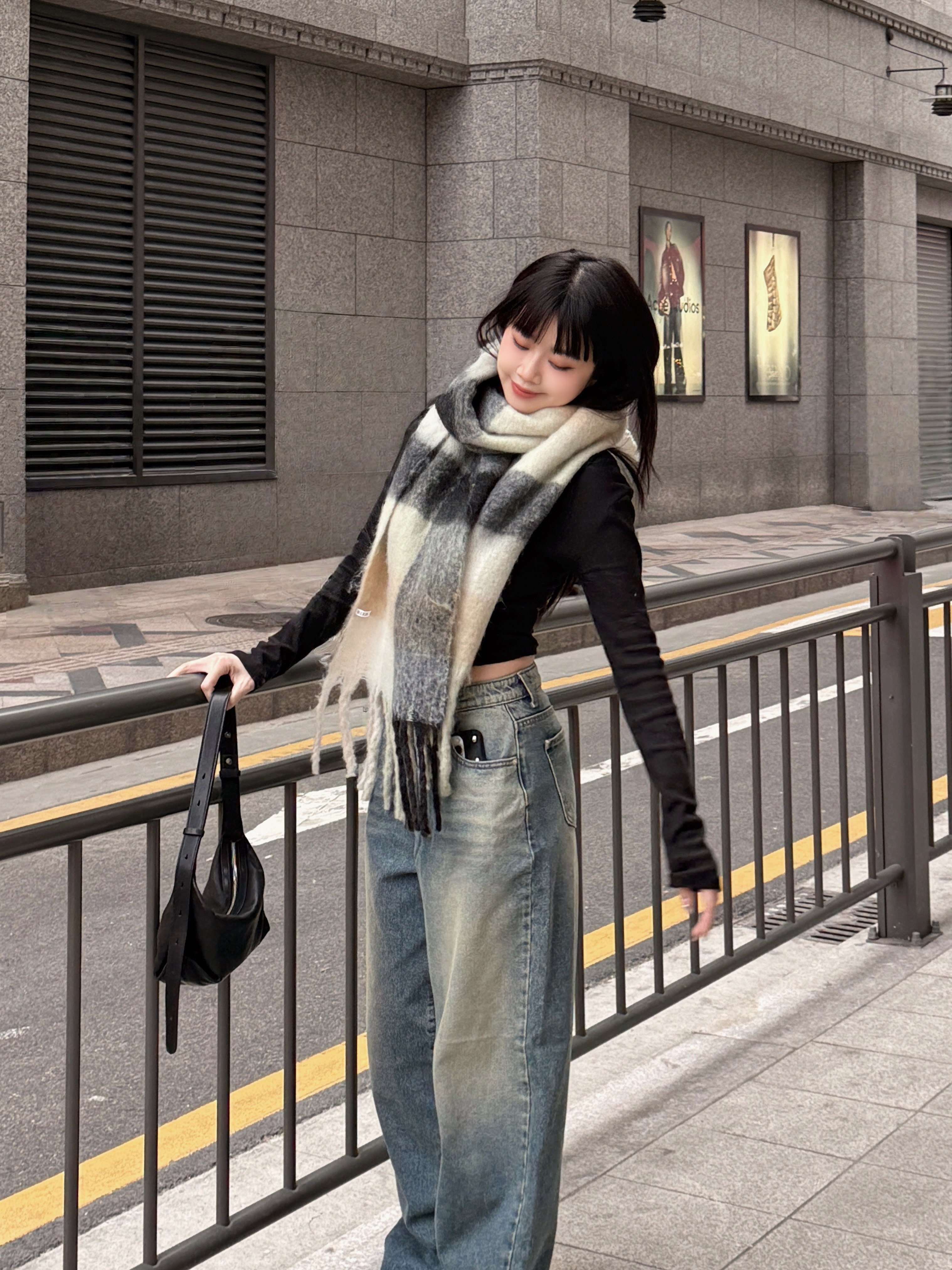 <小編嚴選🧶> 暖綿綿 格紋棉花糖☁️ 圍巾 五色