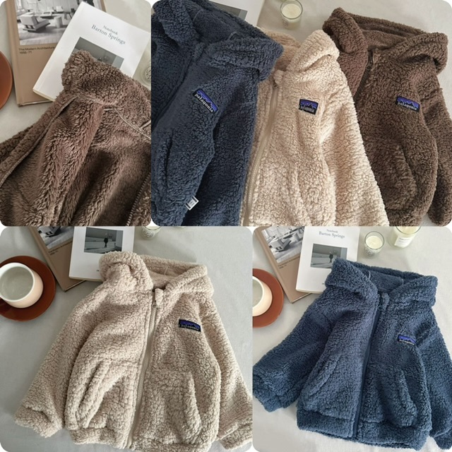 兒童Pat*agonia 毛絨淨色拉鏈外套-2502642