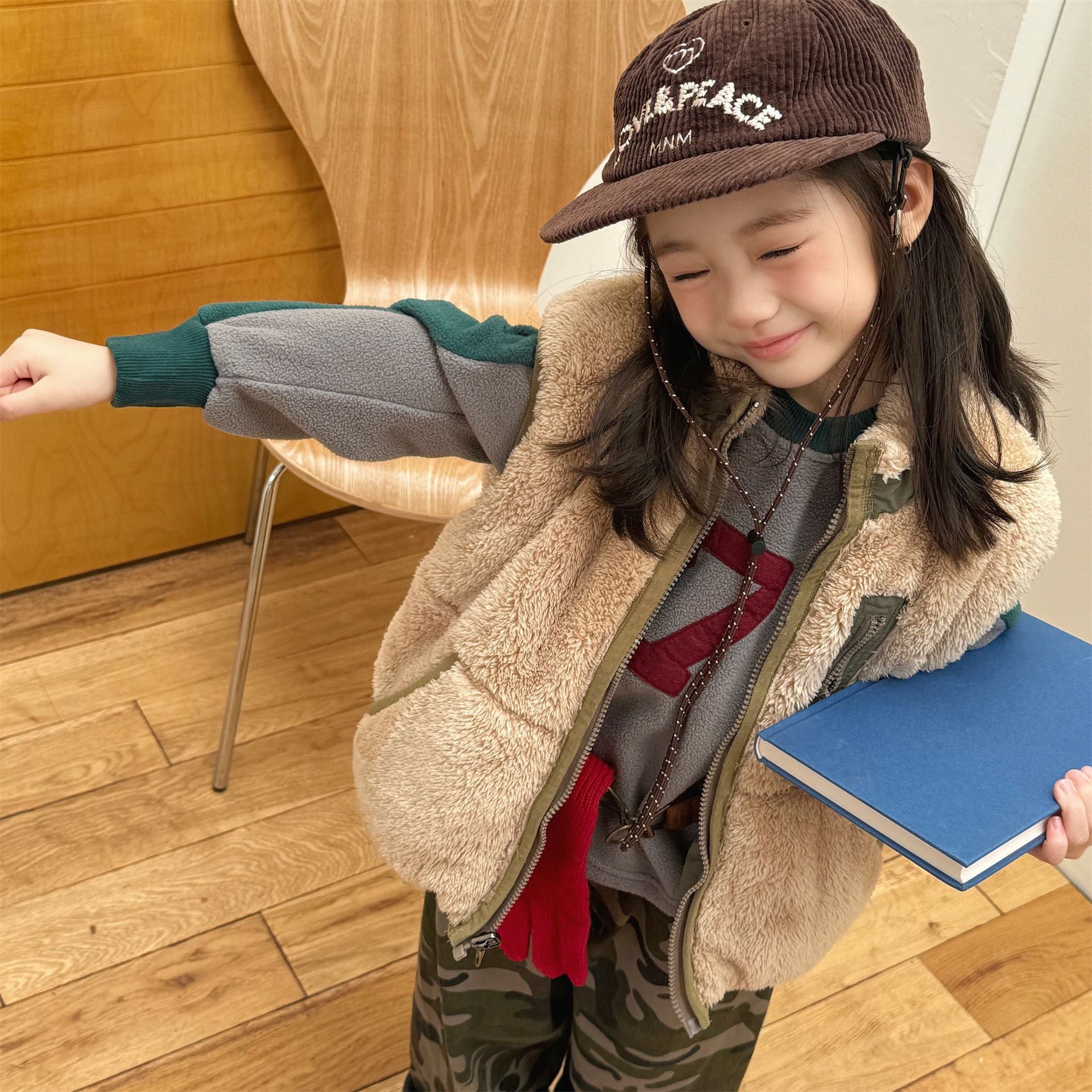 現貨90 藍｜兩色 ᝰ 撞色內刷毛背心