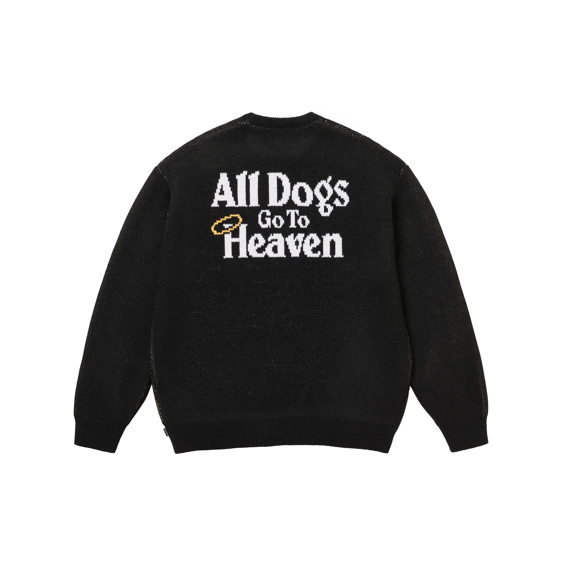 -(B4c03)-SUPREME ALL DOG GO TO HEAVEN SWEATER FW25 天堂狗 撒錢 毛衣 黑/白