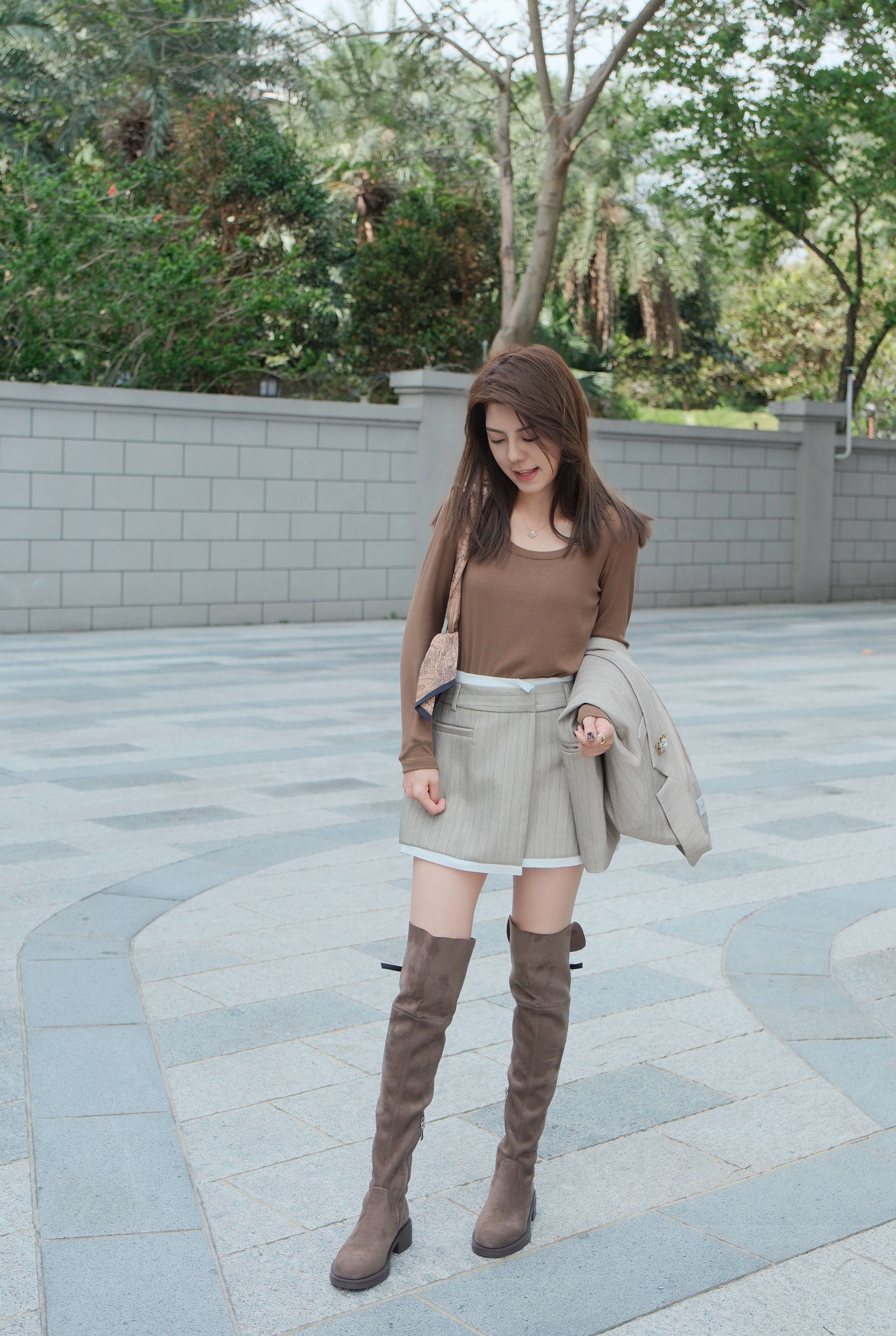 Striped Viscose-Blend Mini Skirt_SK2510L18