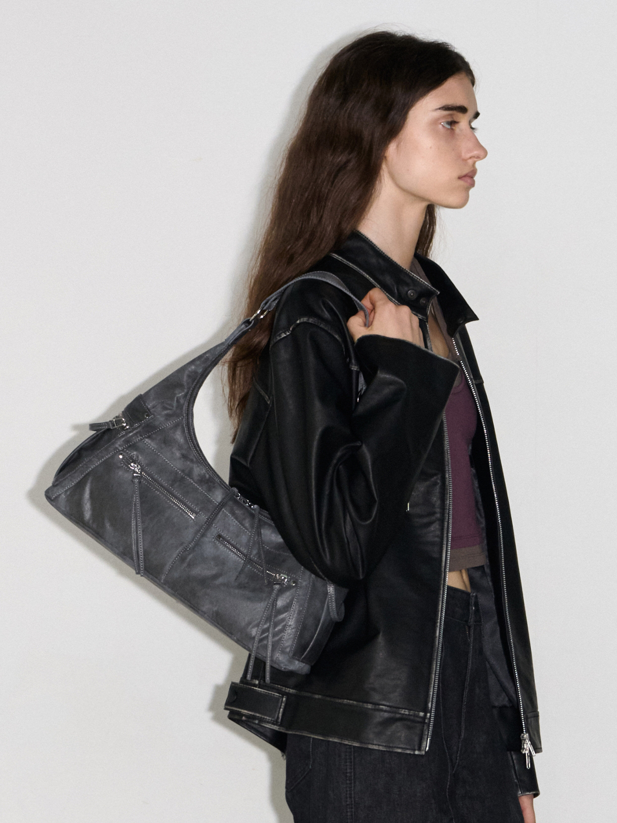 fennec - READY HOBO BAG - METAL GREY