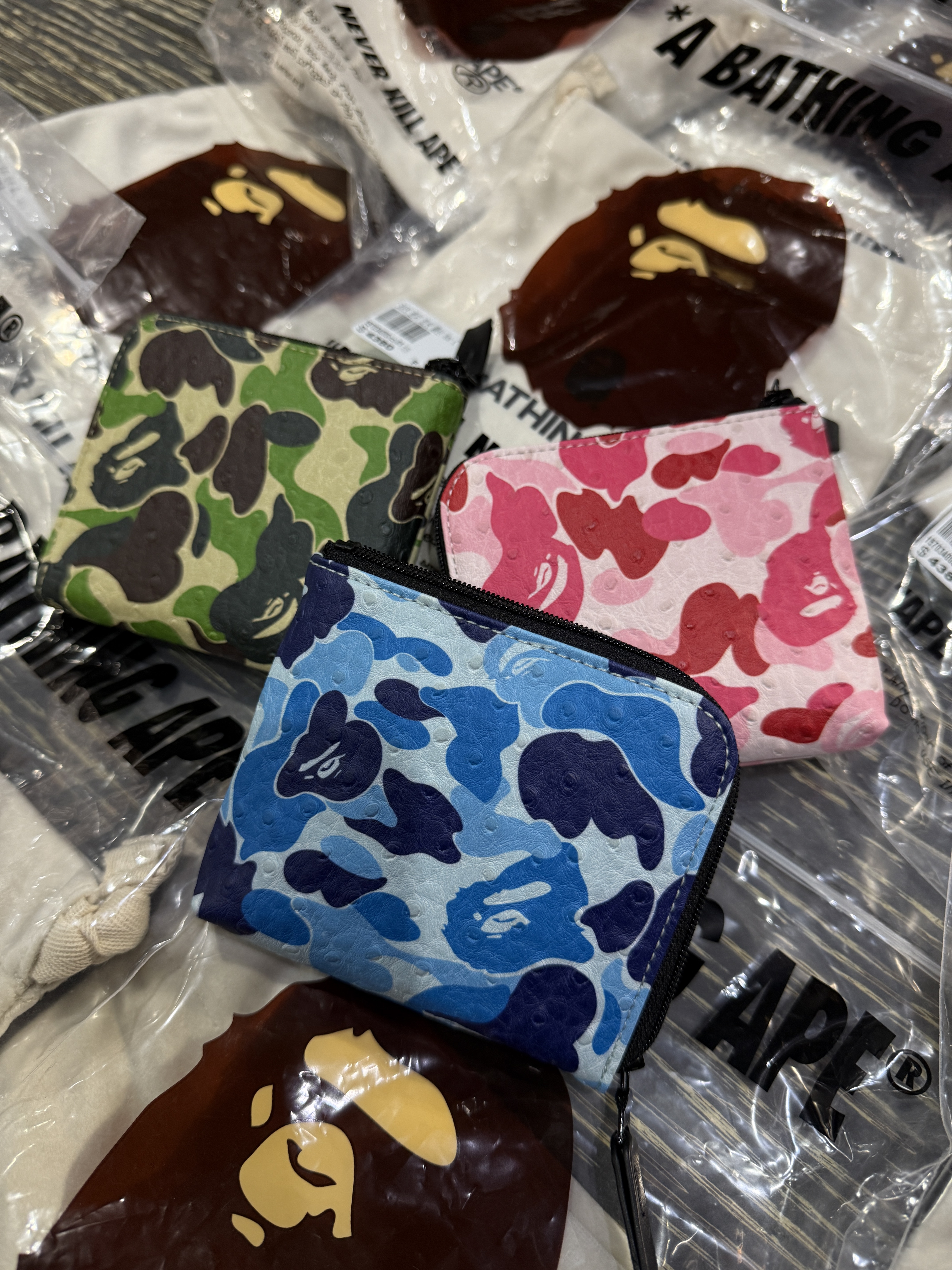BAPE 迷彩 卡夾 皮夾 拉鍊 錢包 ABC CAMO MINI ZIPPED WALLET 1L80190013