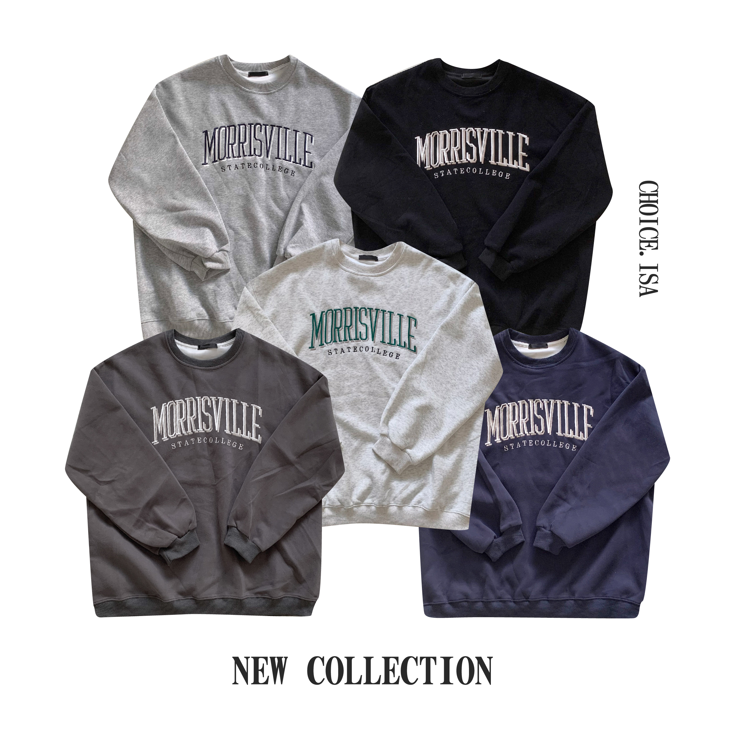 ISA_自帶男友安全感 刺繡撞色字母寬鬆大學TEE_51043