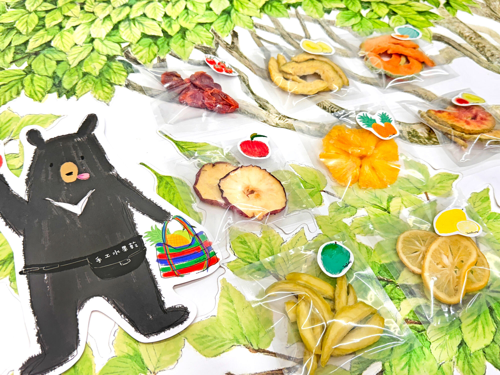 水果圖透明小果乾-可愛包