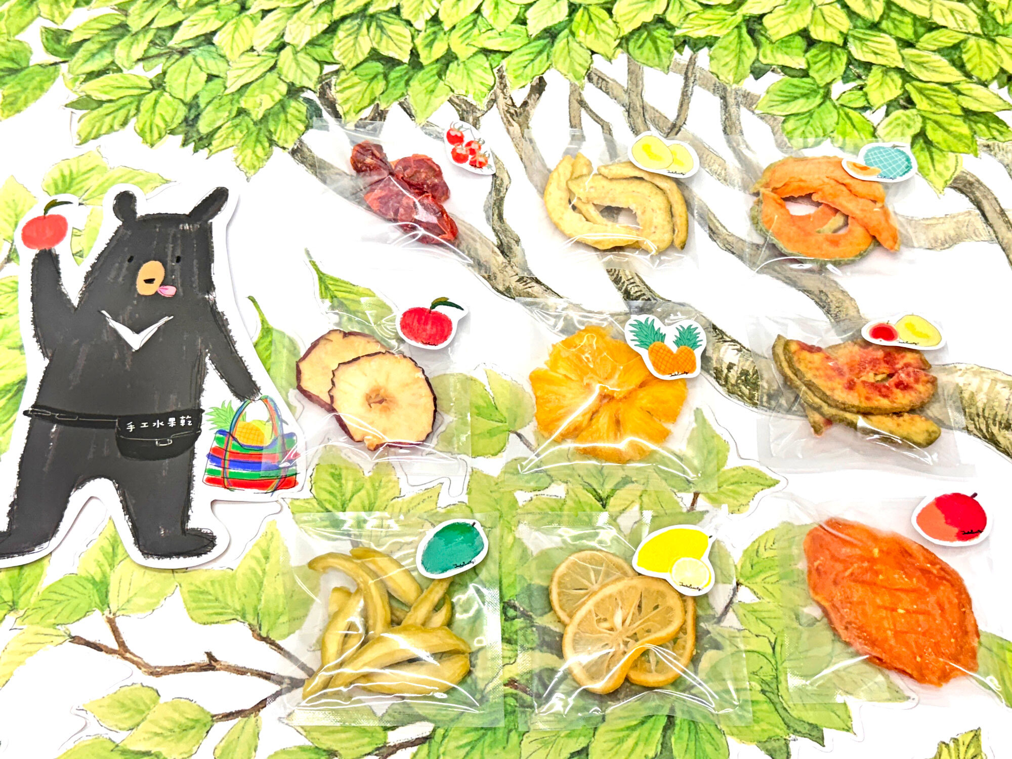 水果圖透明小果乾-可愛包