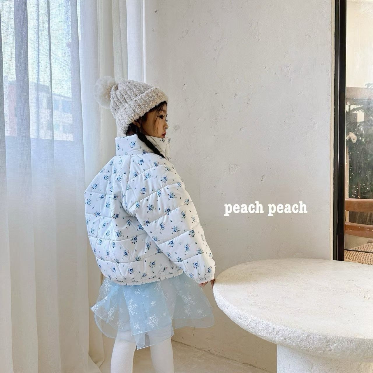 Peach Peach Lora Flower Padded Jacket