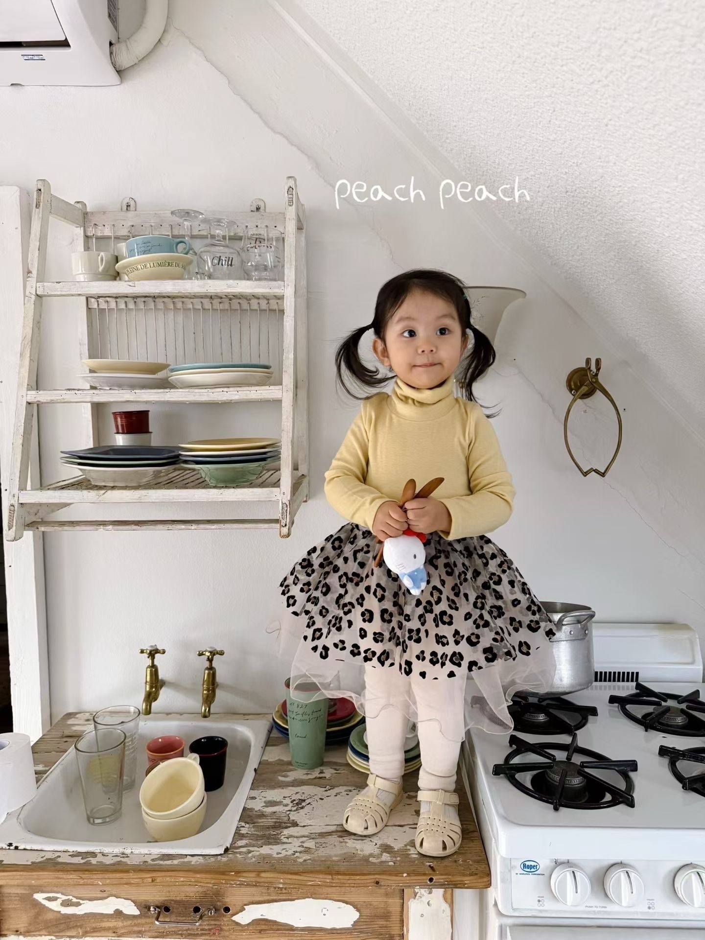 Peach Peach Basil Polar Tee