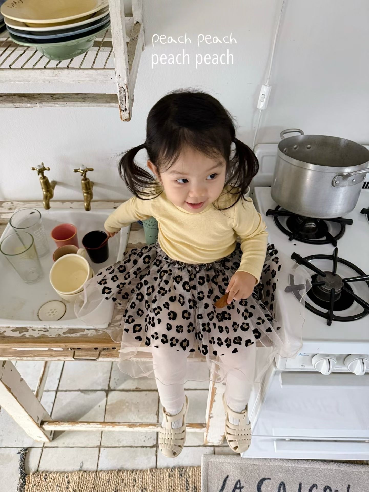 Peach Peach Basil Polar Tee