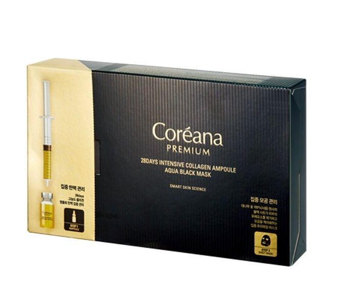 高麗雅娜 Coreana 28天胶原蛋白精华黑面膜 (2ML+25ML)*10片裝 (平行進口)