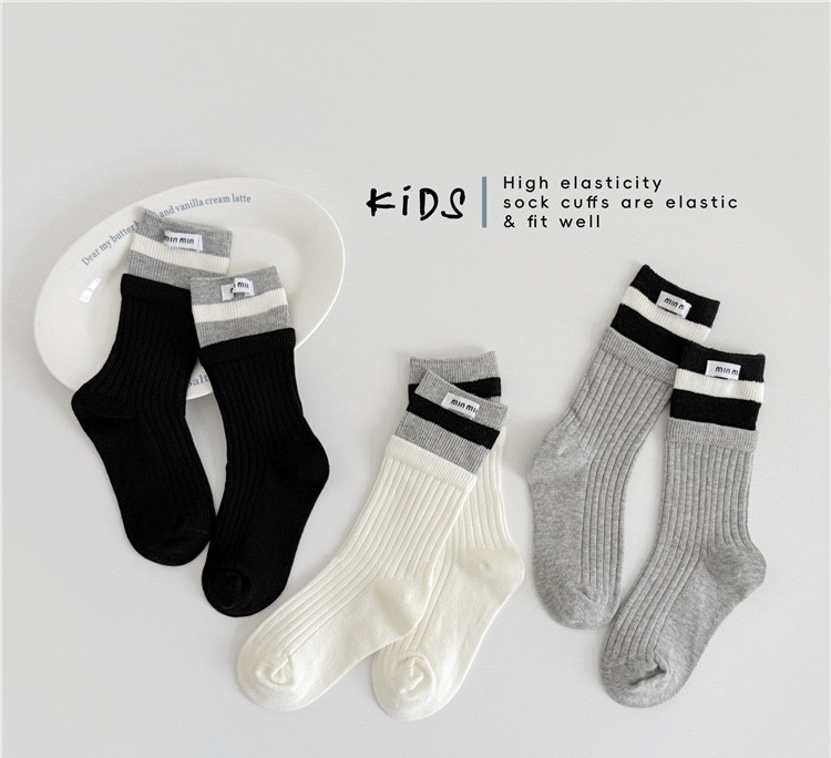 黑白色系拼接襪