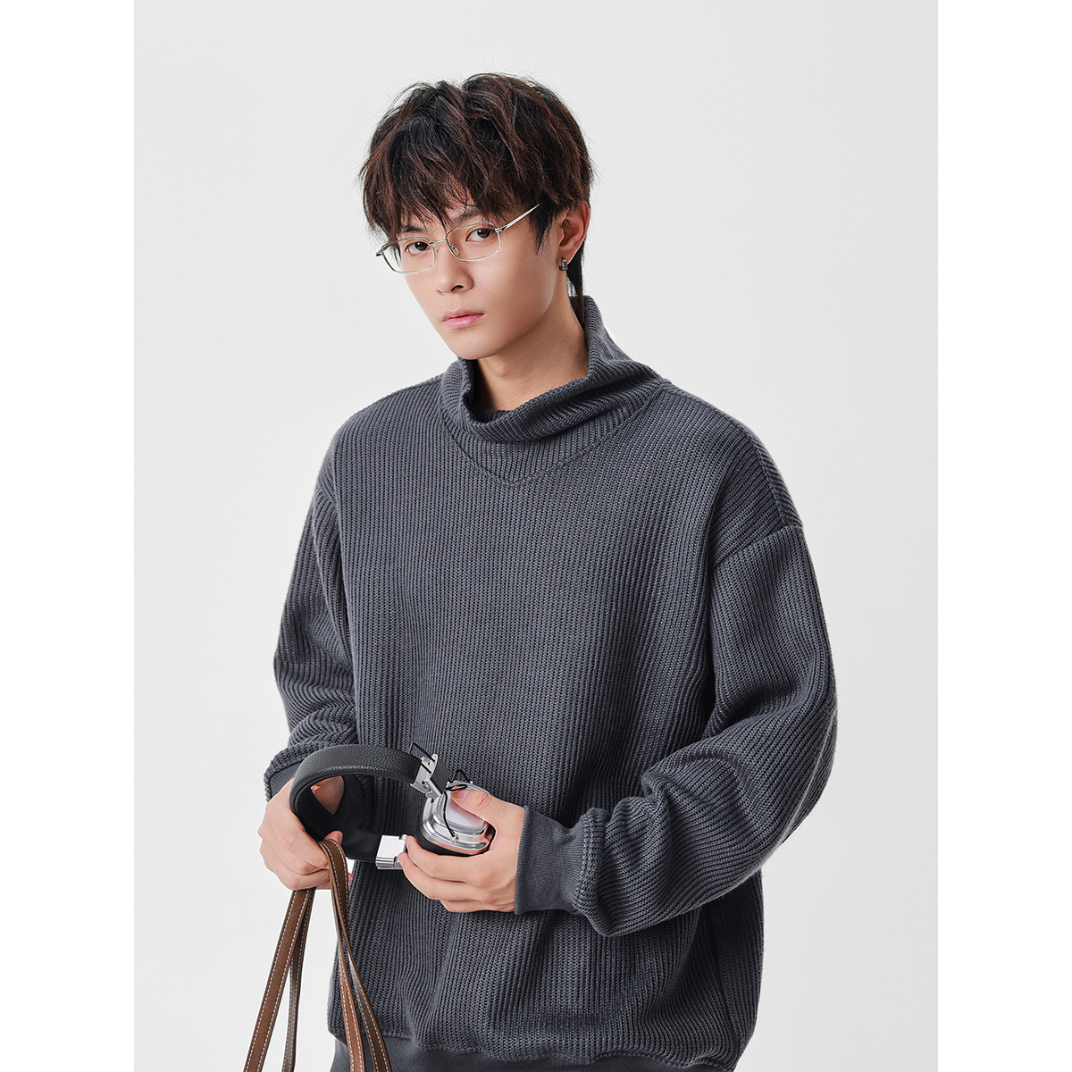 11M33 復古編織感堆堆高領上衣 兩色