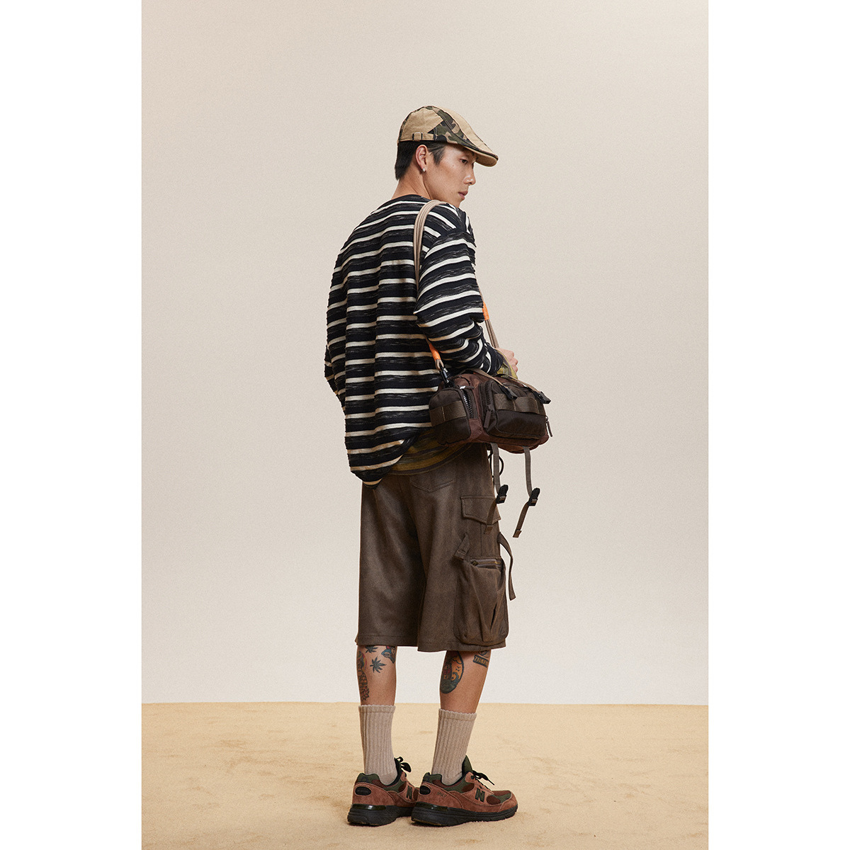 11M30 基礎百搭復古條紋撞色上衣 兩色