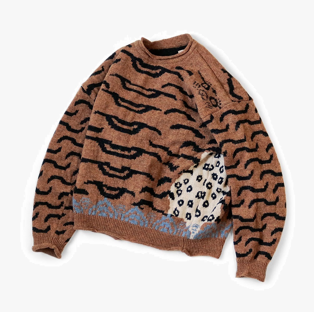 KAPITAL 7G WOOL NEPAL TIGER CREW SWEATER - PRE ORDER ITEM (預訂中)