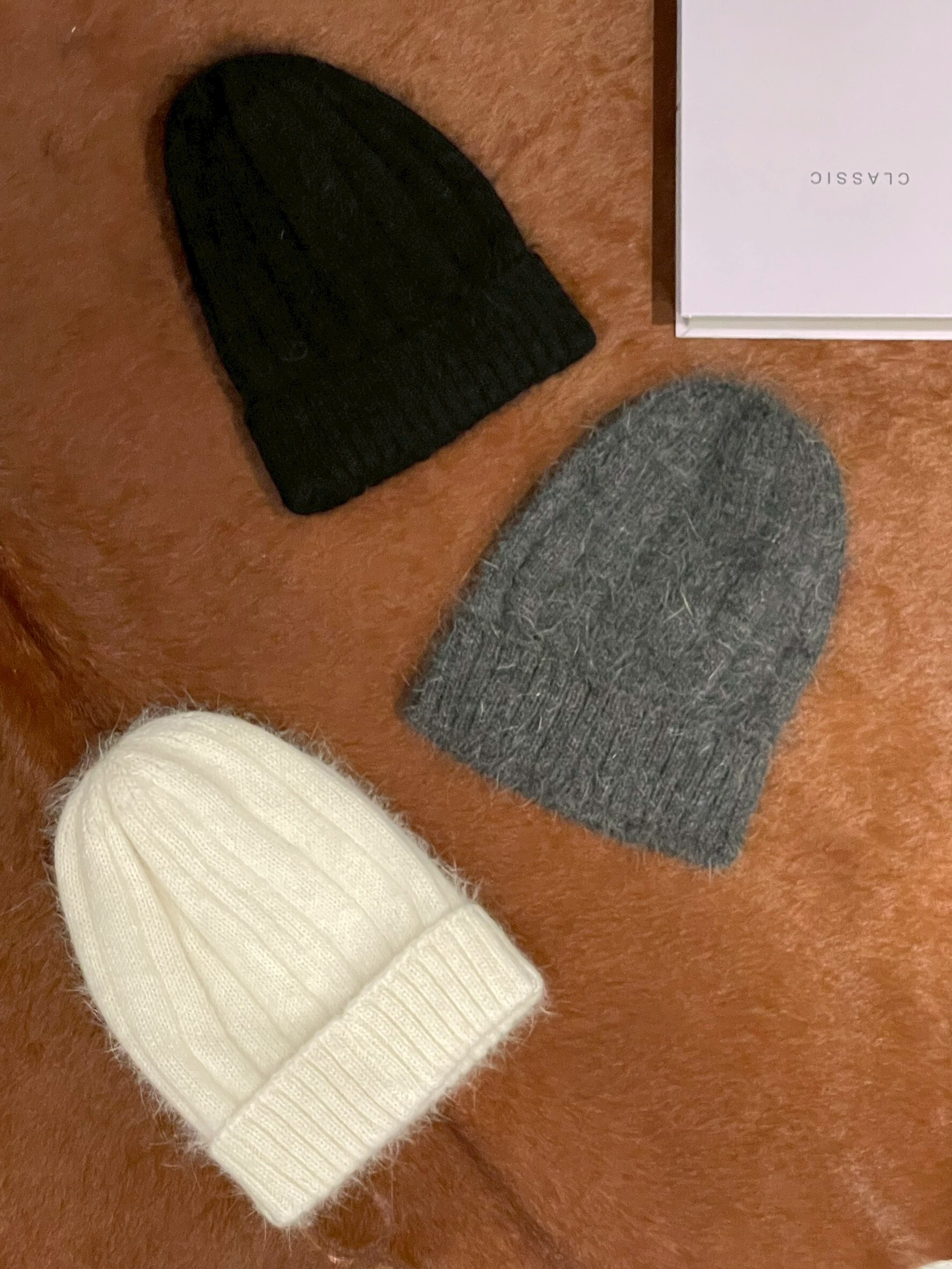 (現貨)🇰🇷#AE123 安格拉兔毛帽(黑/白/深灰/淺灰/燕麥/咖)