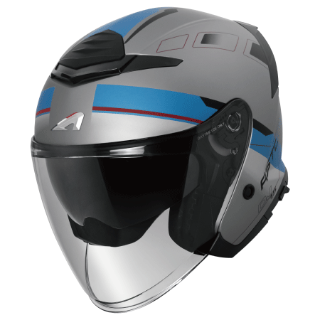 ASTONE DJ15 彩繪 XA2 平灰藍 3/4罩 安全帽