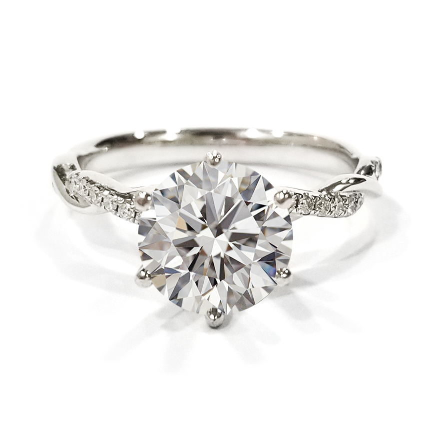 PT950鉑金天然鑽石戒指托