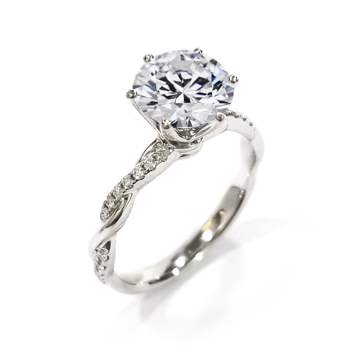 PT950鉑金天然鑽石戒指托