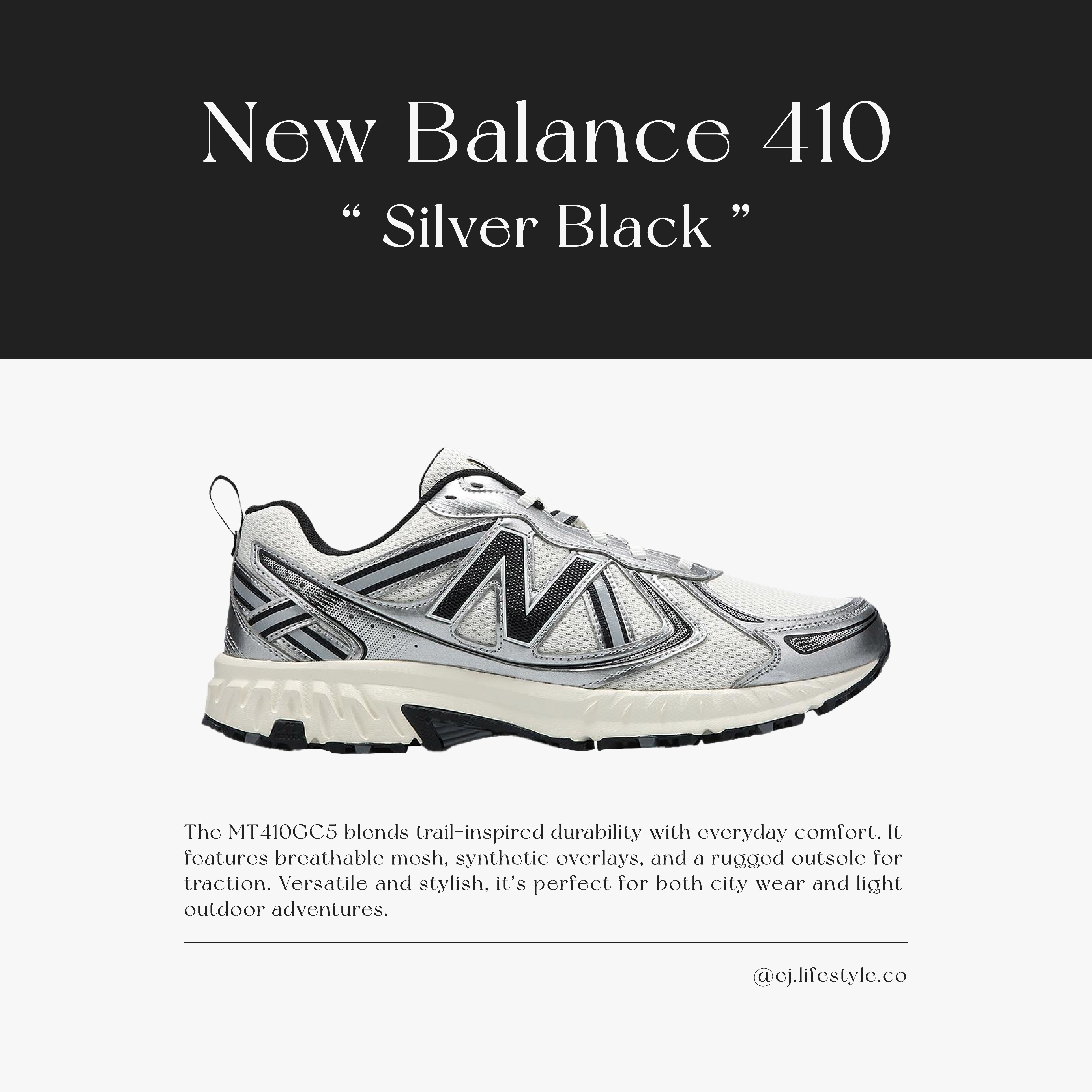 NEW BALANCE 410 V5 NB Y2K 銀黑 灰銀 奶油底 男鞋 MT410GC5 / 預購