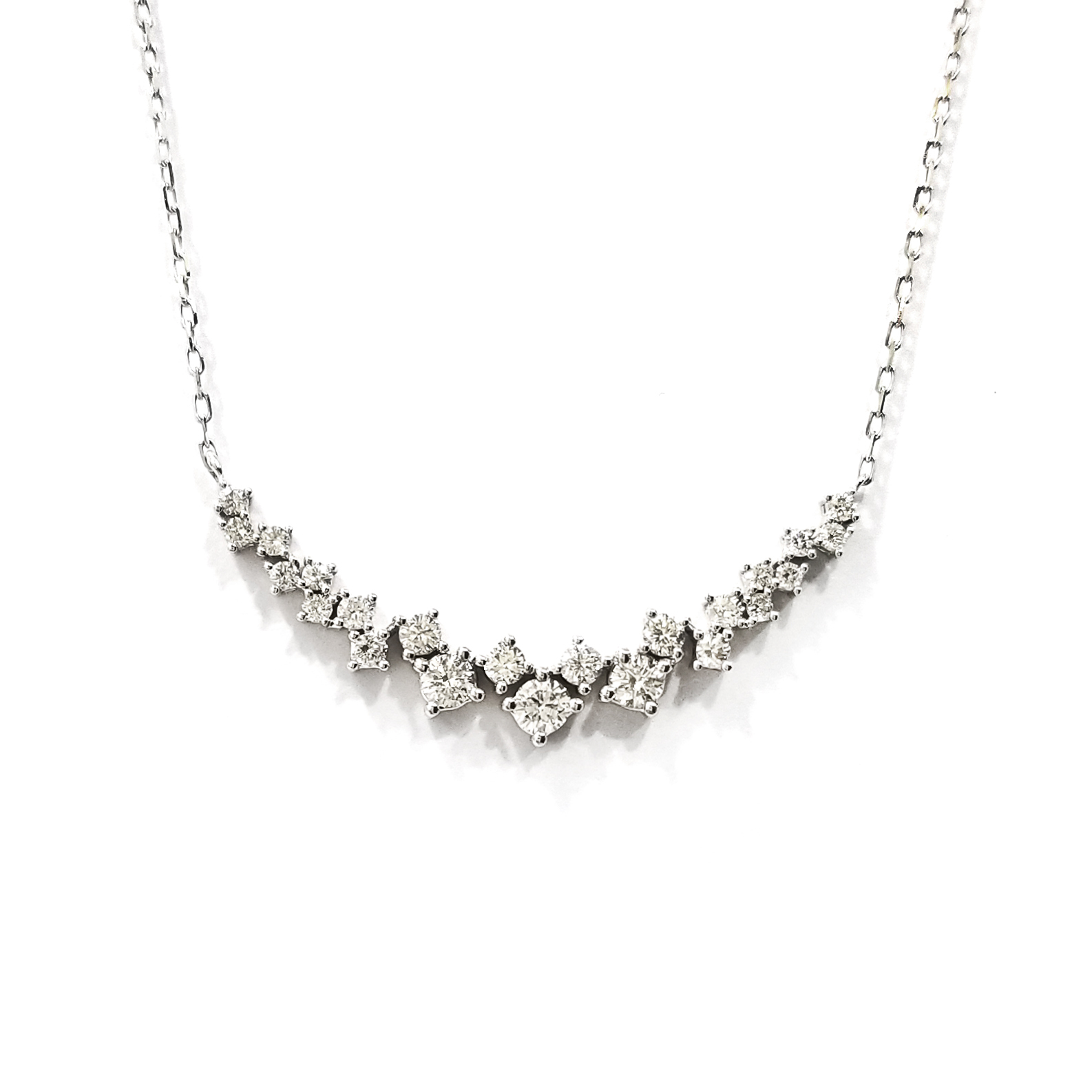 18K白金天然鑽石星辰頸鏈