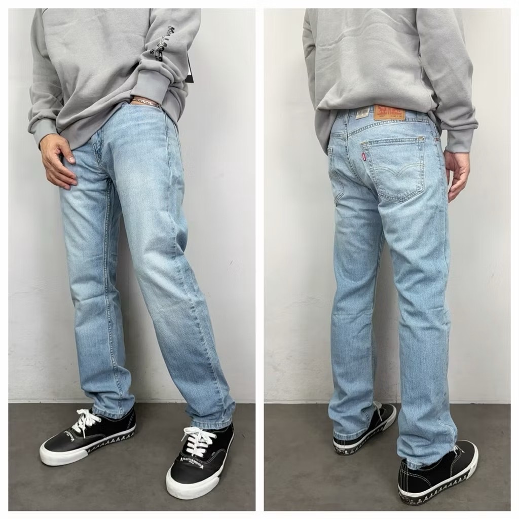 Levis 505 淺藍水洗 直筒 牛仔褲 長褲