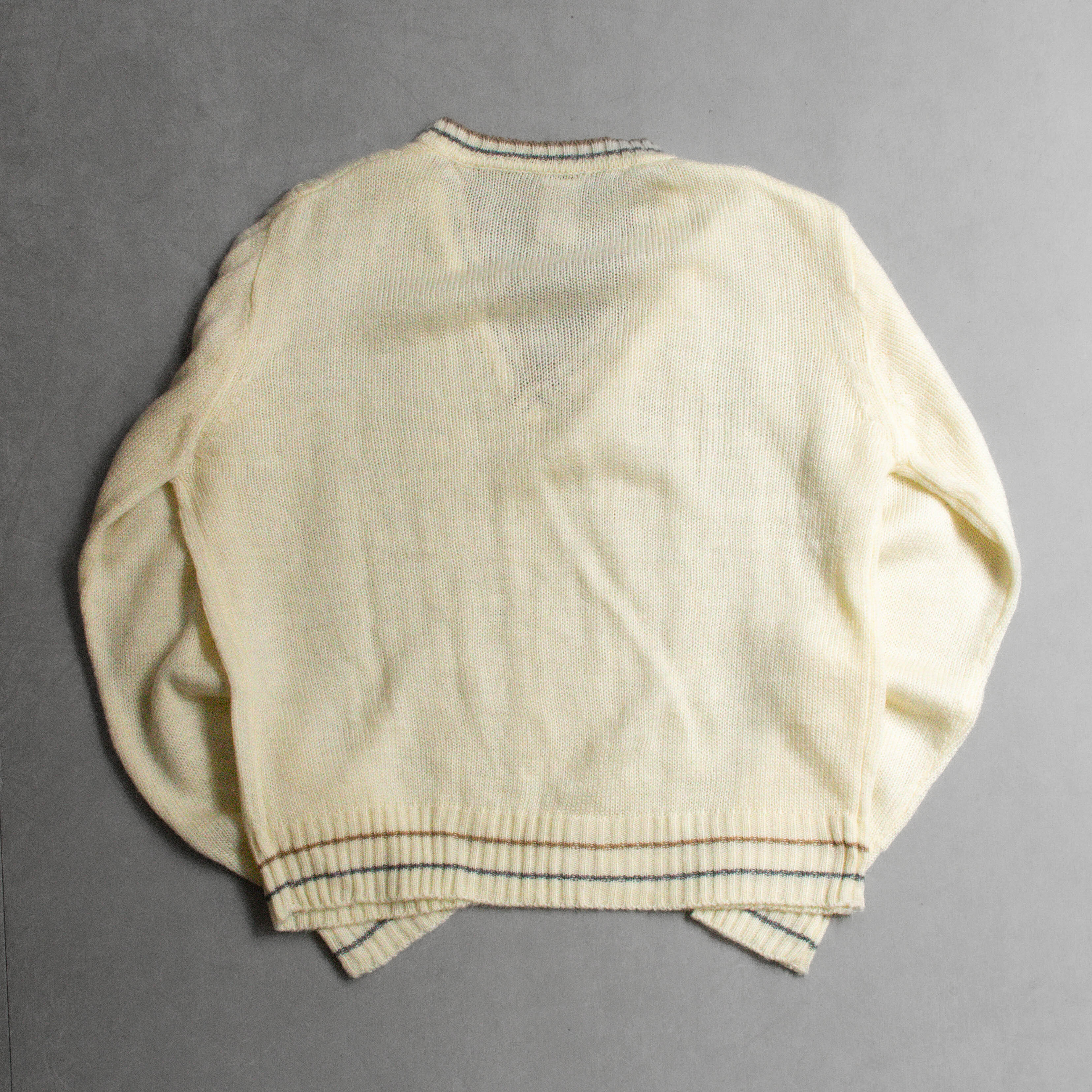 KENNINGTON CRICKET SWEATER 美國 米白 滾邊 針織 板球 網球 毛衣