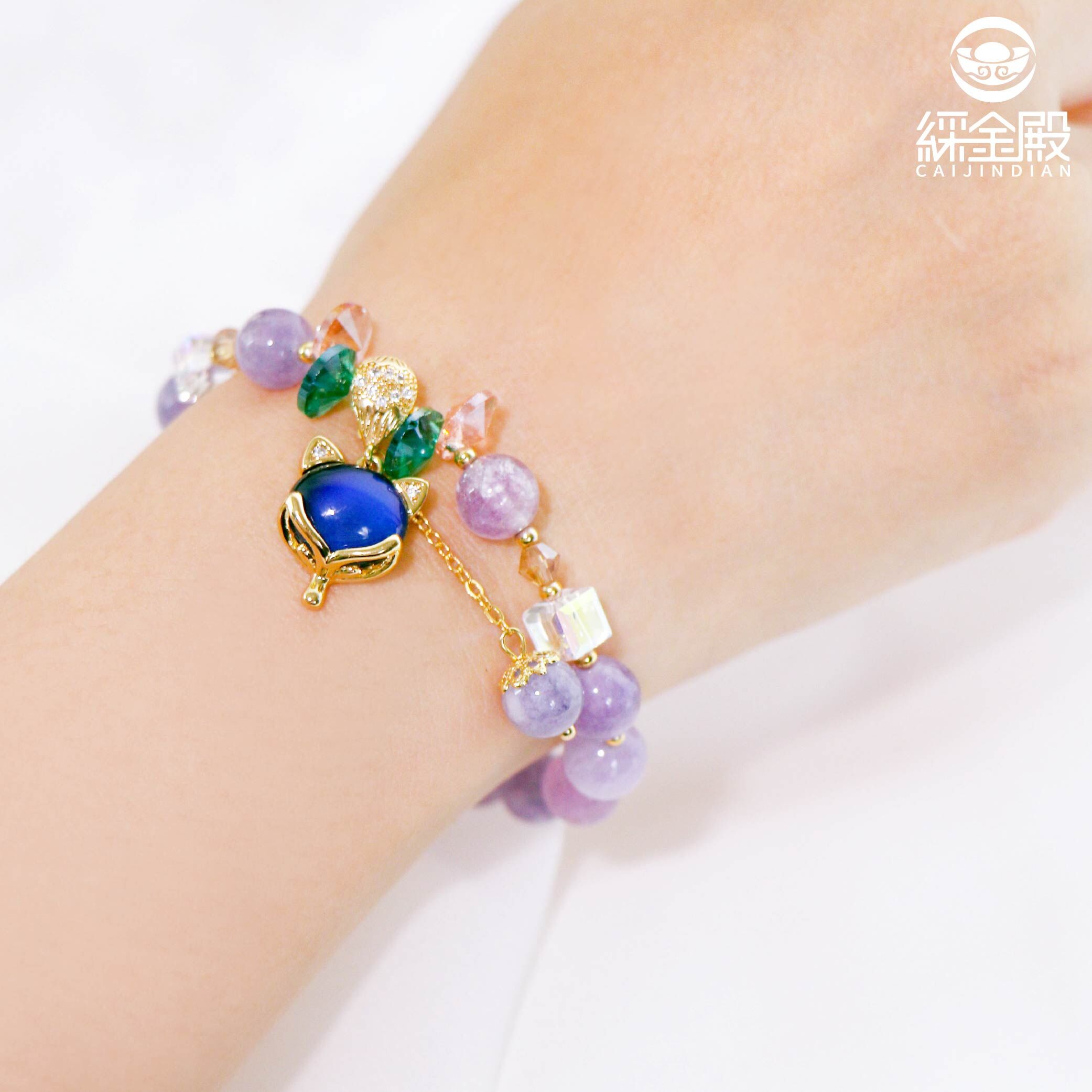 靈狐仙紫玉石招貴人手鍊 │  過爐 │ 桃花 │ 姻緣【綵金殿】