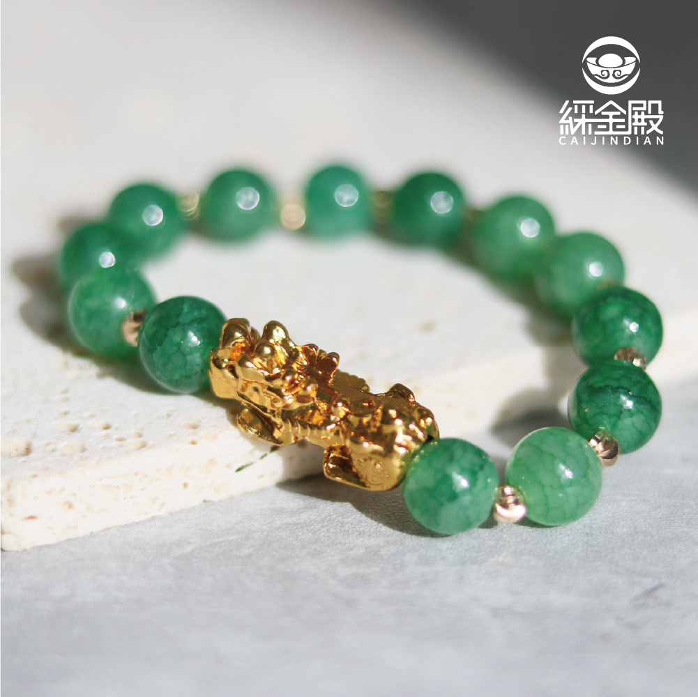 永保安康貔貅琉璃手珠-健康綠｜消災延壽，消除病氣【綵金殿】
