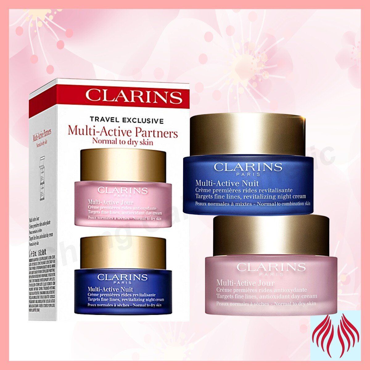 Clarins Multi-Active 多元活膚日夜霜套裝 (50ml+50ml)[平行進口 3380810086713]
