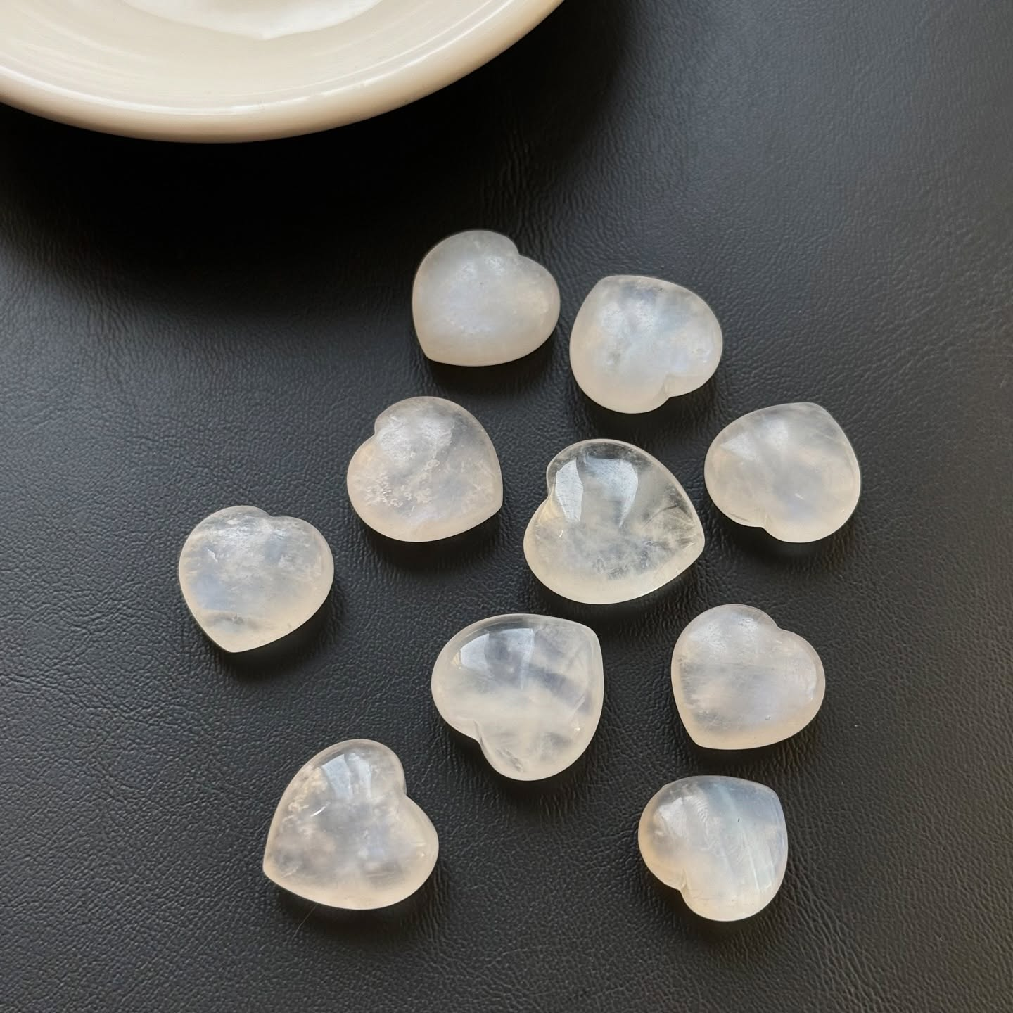 [原石] 月光石 愛心 (藍光)