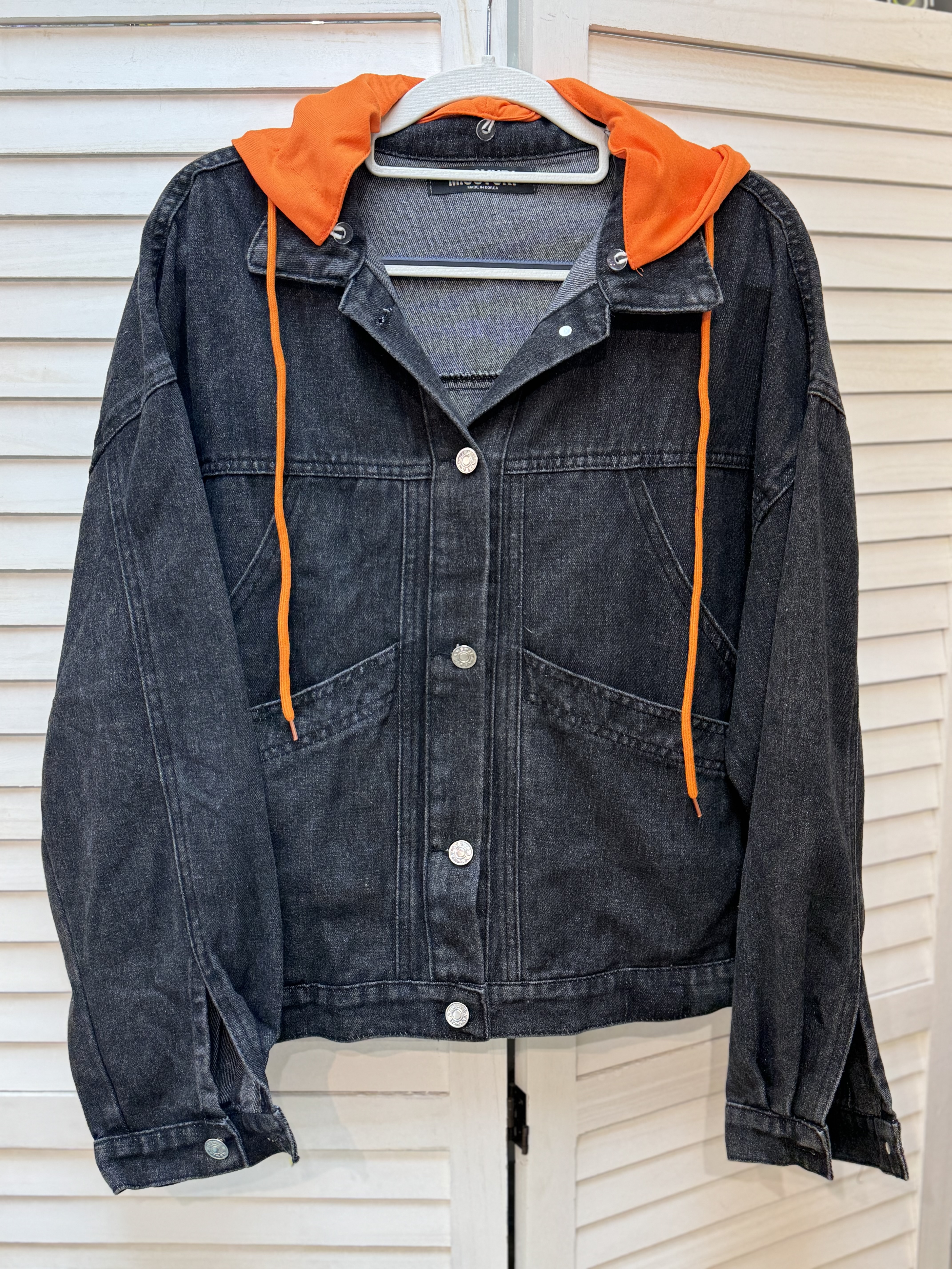 G25 韓國 有帽牛仔褸 胸50 長22