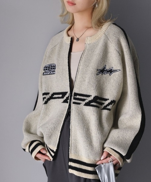 日本限定 JaVa 聯名款 賽車風 雙拉鍊 針織 外套 2色