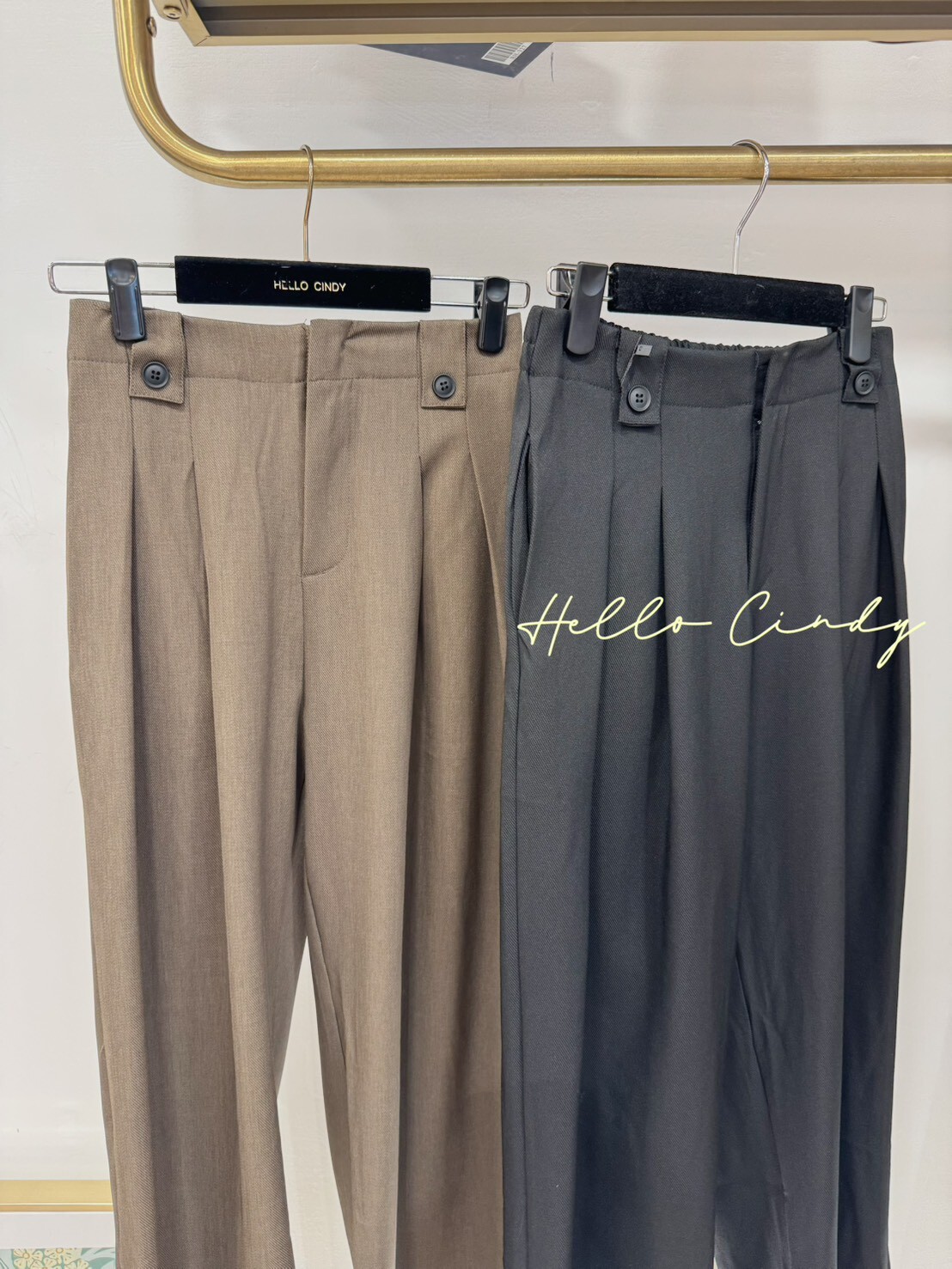 B10081 -OL女孩必買的韓國同款打折西裝寬褲