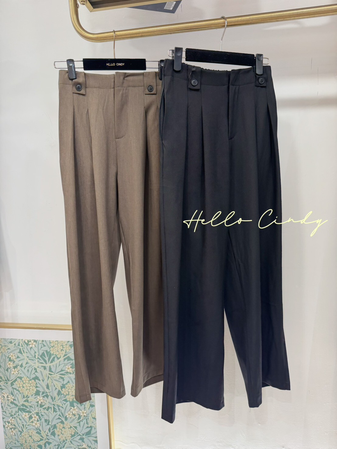 B10081 -OL女孩必買的韓國同款打折西裝寬褲