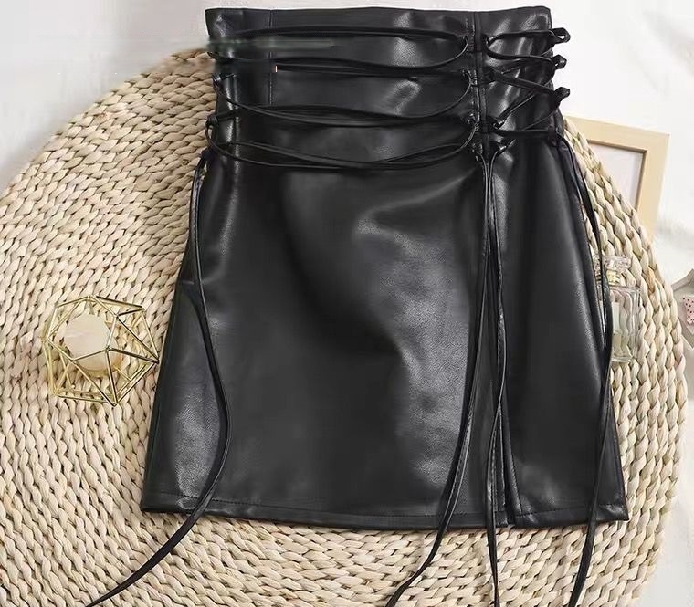 辣妹系 幫帶高腰皮短裙